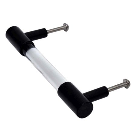 Clear Black Small Cylinder Glass Door Handles